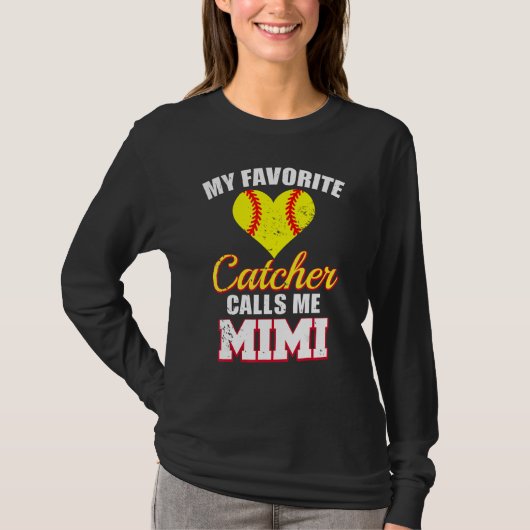 My Favorite Catcher Calls Me Mimi Catcher Softball T-shirt (Voorkant)