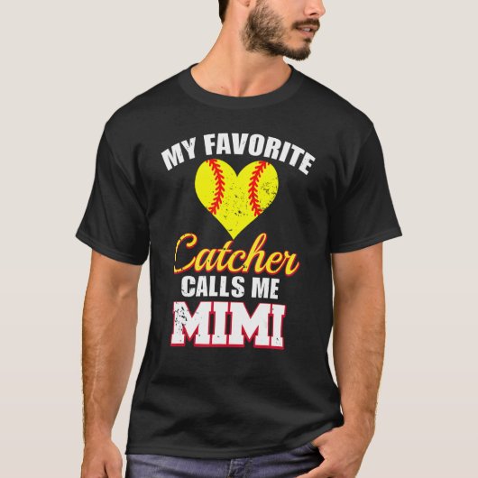 My Favorite Catcher Calls Me Mimi Catcher Softball T-shirt (Voorkant)