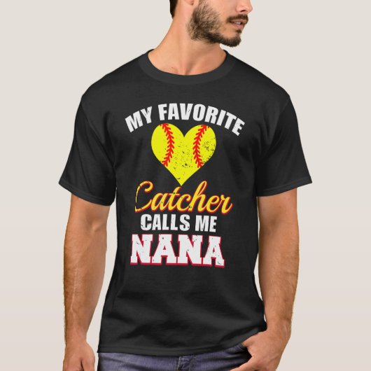 My Favorite Catcher Calls Me Nana Catcher Softball T-shirt (Voorkant)