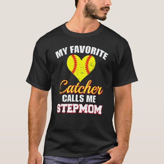 My Favorite Catcher Calls Me Stepmom Catcher Softb T-shirt (Voorkant)