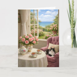 My Favorite Chair , Cat Blank Card  Kaart