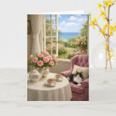 My Favorite Chair , Cat Blank Card  Kaart (Gele Bloem)