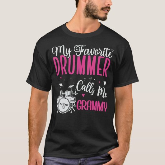 My Favorite Drummer calls me Grandma Cute 1 T-shirt (Voorkant)