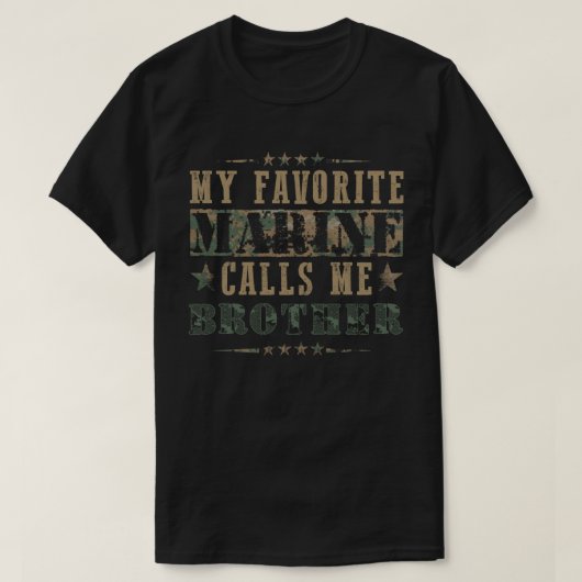 My Favorite Marine Calls Me Brother American Flag  T-shirt (Design voorkant)