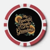 My Favorite People Call Me Grandma Mother's Day Poker Chips (Voorkant)