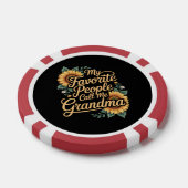 My Favorite People Call Me Grandma Mother's Day Poker Chips (Enkel)