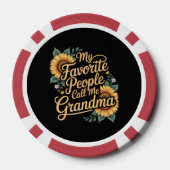 My Favorite People Call Me Grandma Mother's Day Poker Chips (Achterkant)