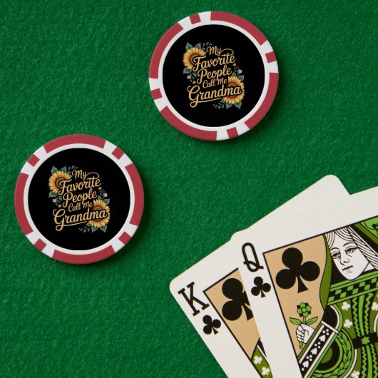 My Favorite People Call Me Grandma Mother's Day Poker Chips (Pokertafel (Dubbel))