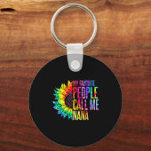 My Favorite People Call Me Nana Grandma Sunflower  Sleutelhanger (Voorkant)
