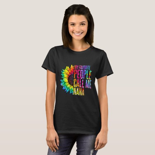 My Favorite People Call Me Nana Grandma Sunflower T-shirt (Voorkant volledig)