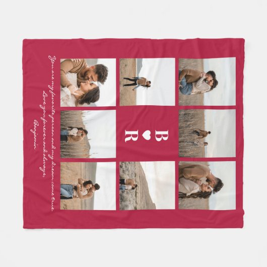 My Favorite Person Script Valentine's Day 8-Photo Fleece Deken (Voorkant (Horizontaal))