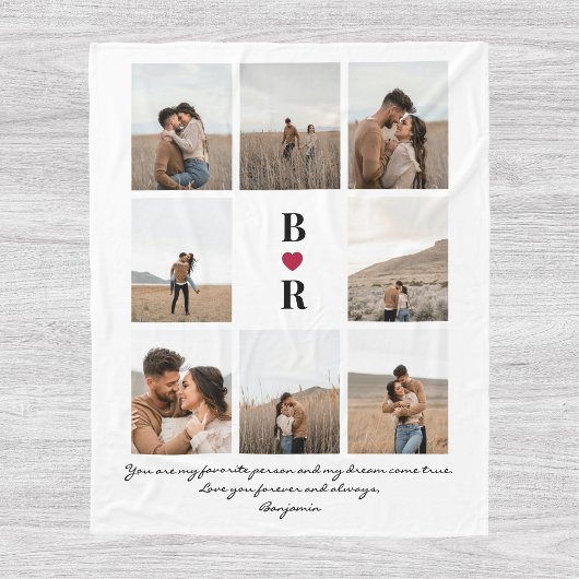 My Favorite Person Script Valentine's Day 8-Photo Fleece Deken