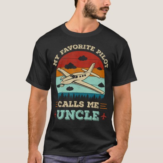 My Favorite Pilot Calls Me Uncle Funny Future Pilo T-shirt (Voorkant)
