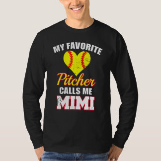 My Favorite Pitcher Calls Me Mimi Pitcher Softball T-shirt