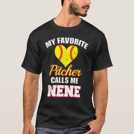 My Favorite Pitcher Calls Me Nene Pitcher Softball T-shirt (Voorkant)