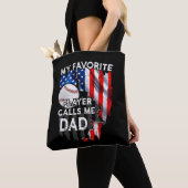 My Favorite Player Calls Me Dad Baseball Tote Bag (Dichtbij)