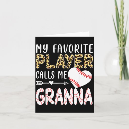 My Favorite Player Calls Me Gr Baseball Leopard  Kaart (Voorkant)
