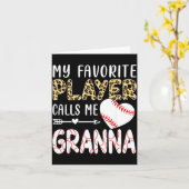 My Favorite Player Calls Me Gr Baseball Leopard  Kaart (Gele Bloem)