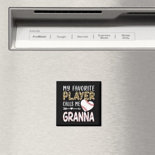 My Favorite Player Calls Me Gr Baseball Leopard  Magneet (Insitu (Vaatwasser))