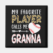 My Favorite Player Calls Me Gr Baseball Leopard  Magneet (Voorkant)