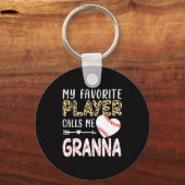 My Favorite Player Calls Me Gr Baseball Leopard  Sleutelhanger (Voorkant)