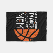 My Favorite Player Calls Me Mom Bysketbyll Gift Bb Fleece Deken (Voorkant (Horizontaal))