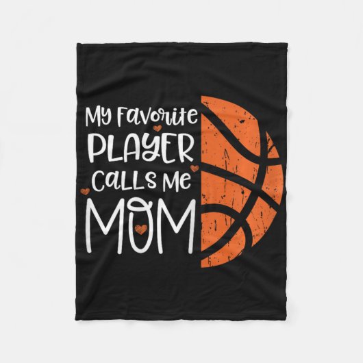My Favorite Player Calls Me Mom Bysketbyll Gift Bb Fleece Deken (Voorkant)