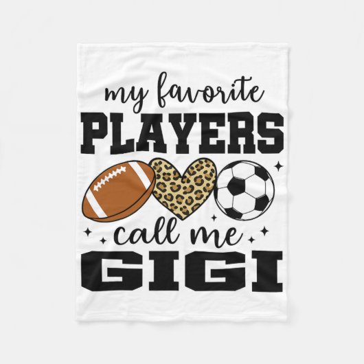 My Favorite Players Call Me Gigi Footll Soccer Fleece Deken (Voorkant)