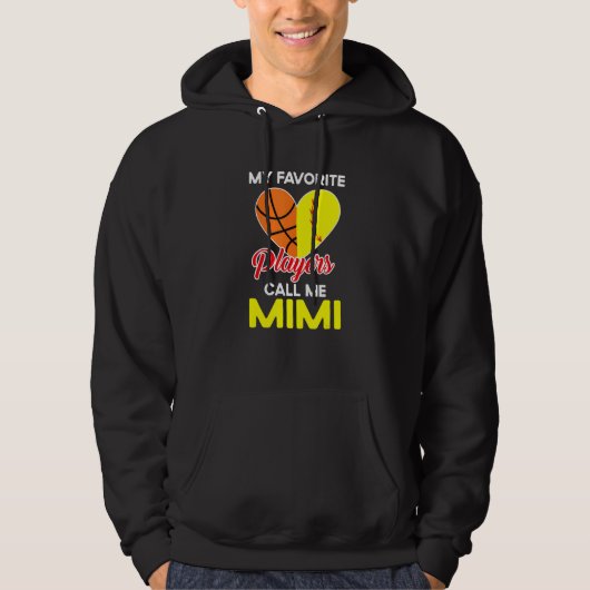 My Favorite Players Call Me Mimi Softball Basketba Hoodie (Voorkant)