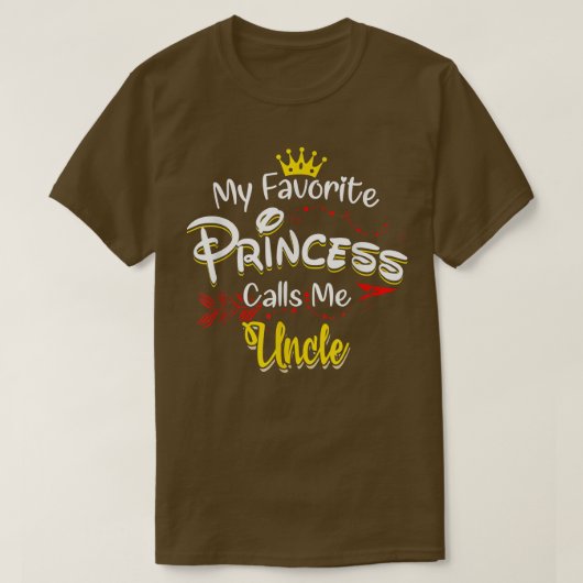 My Favorite Princess Calls Me Uncle Matching Famil T-shirt (Design voorkant)