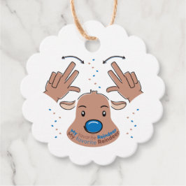 My favorite Reindeer in Sign Language Bedankjes Labels