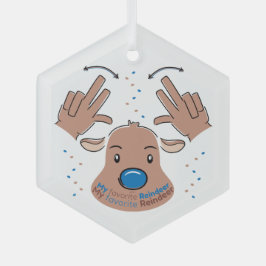 My favorite Reindeer in Sign Language Glas Ornament