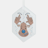 My favorite Reindeer in Sign Language Glas Ornament (Voorkant links)