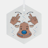 My favorite Reindeer in Sign Language Glas Ornament (Achterkant)