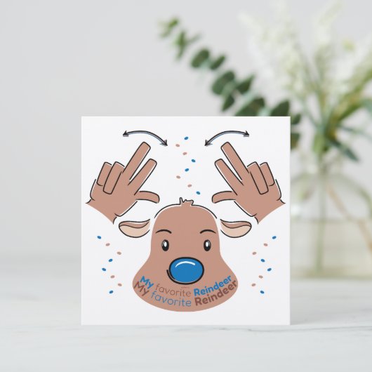 My favorite Reindeer in Sign Language Kaart (Staand voorkant)
