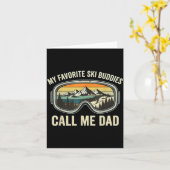 My Favorite Ski Buddies Call Me Dad Funny Skiing D Kaart (Gele Bloem)
