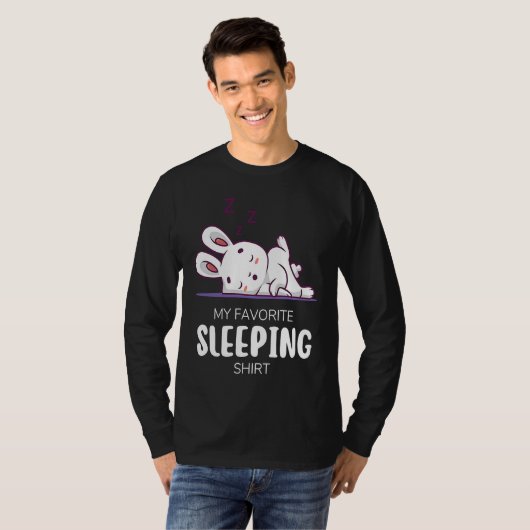My Favorite Sleeping  Animal Sleeping  Rabbit T-shirt (Voorkant volledig)