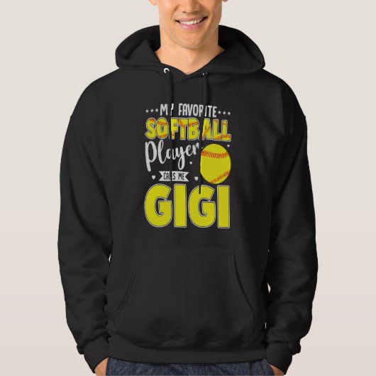My Favorite Softball Player Calls Me Gigi Matching Hoodie (Voorkant)