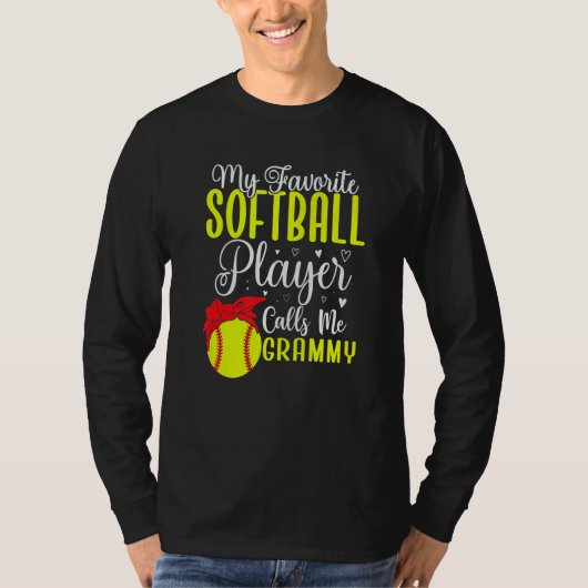 My Favorite Softball player calls me Grandma Cute T-shirt (Voorkant)