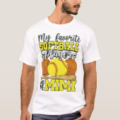 My Favorite Softball Player Calls Me Mimi T-shirt (Voorkant)