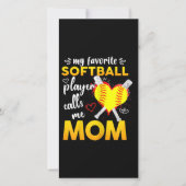 My Favorite Softball Player Calls Me Mom Bedankkaart (Voorkant)