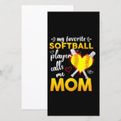 My Favorite Softball Player Calls Me Mom Bedankkaart (Voorkant / Achterkant)