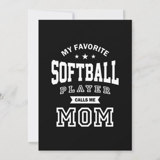 My Favorite Softball Player Calls Me Mom Bedankkaart (Voorkant)