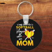 My Favorite Softball Player Calls Me Mom Sleutelhanger (Voorkant)