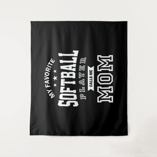 My Favorite Softball Player Calls Me Mom Wandkleed (Voorkant)