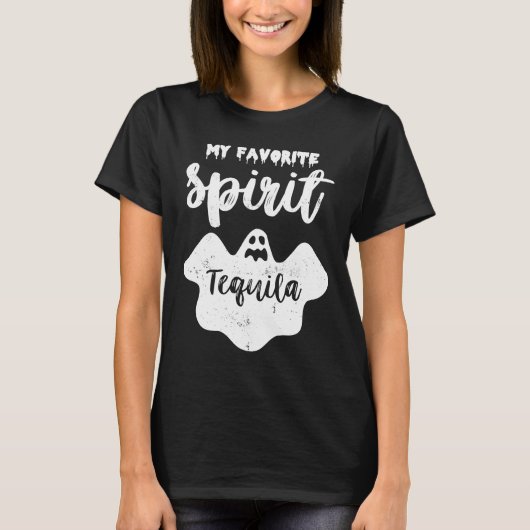 My Favorite Spirit Tequila  Ghost Booze Halloween T-shirt (Voorkant)