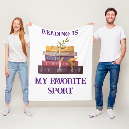 My favorite sport is reading fleece deken (In situ)