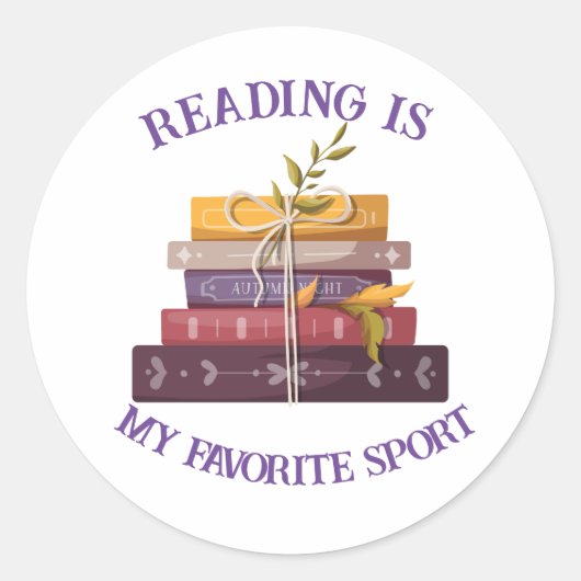My favorite sport is reading ronde sticker (Voorkant)