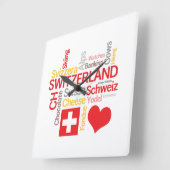 My Favorite Swiss Things Funny Vierkante Klok (Hoek)