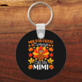 My Favorite Turkeys Call Me Mimi Thanksgiving Fami Sleutelhanger (Voorkant)